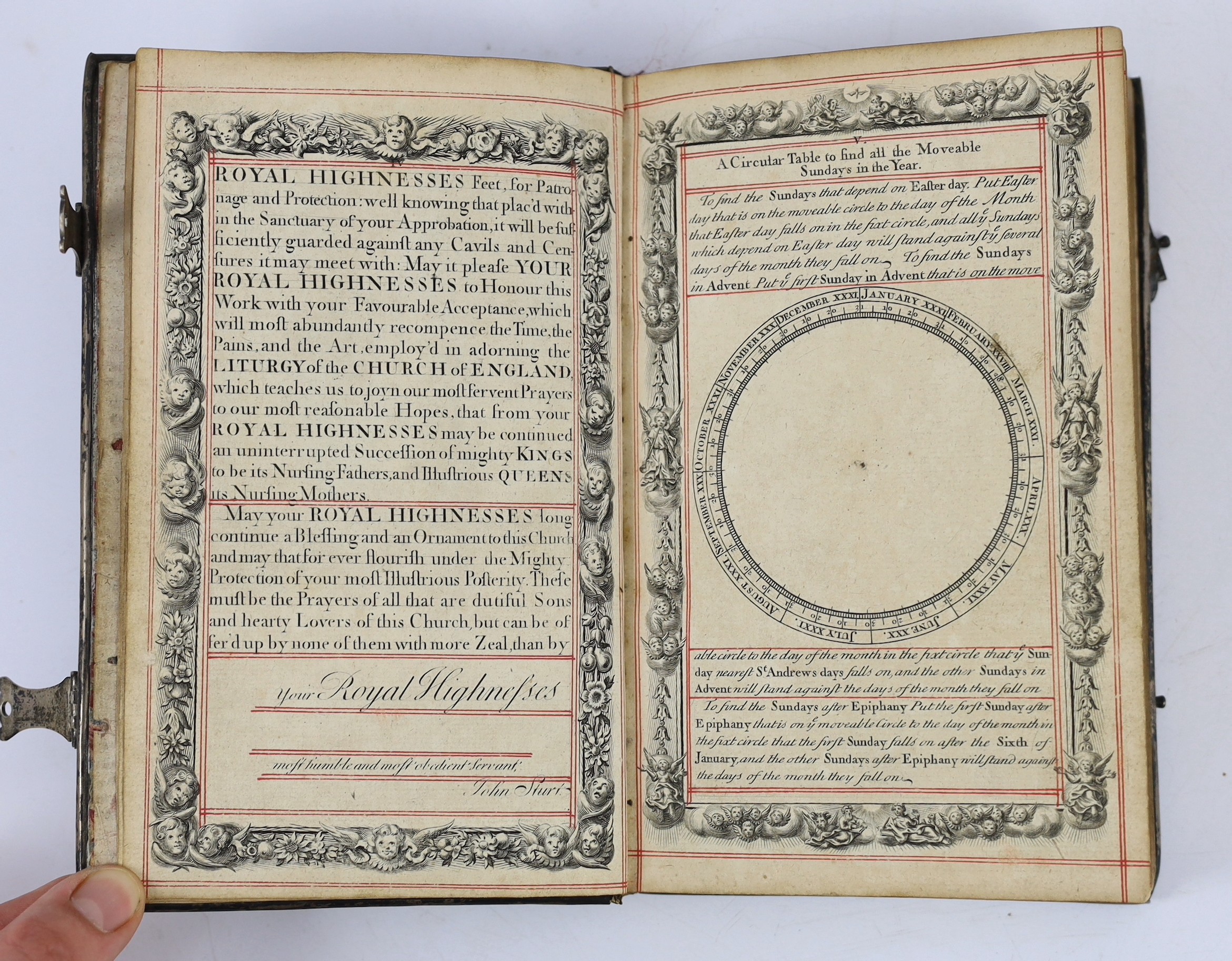 Sturt, John (1668-1730) - The Book of Common Prayer and Administration of the Sacraments, 21 pages of preliminaries including portraits of George I and a double portrait of the Prince and Princess of Wales, list of subsc